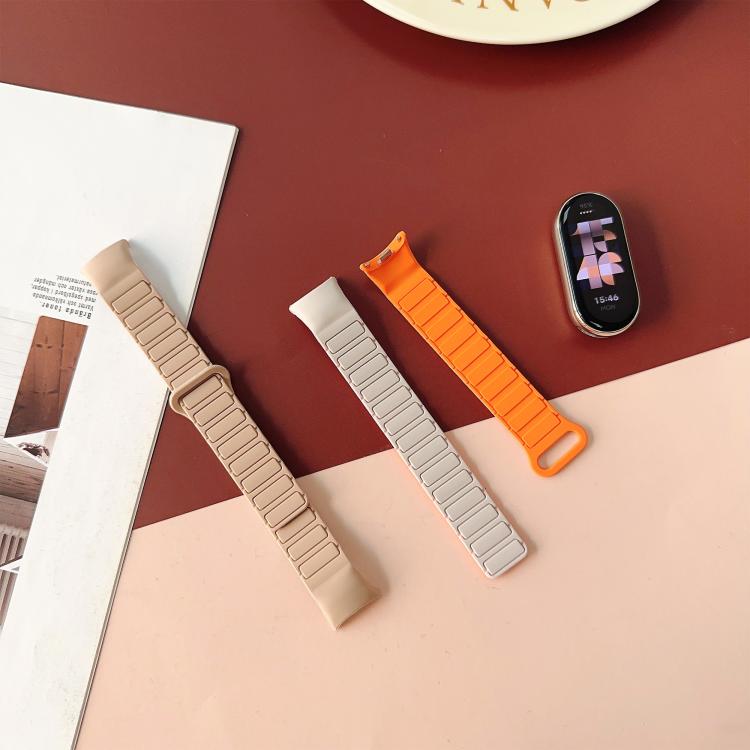 For Xiaomi Smart Band 10 / 9 / 8 Tri-beads Magnetic Silicone Watch Band