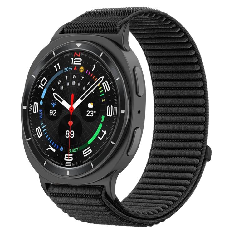 For Samsung Galaxy Watch8 / Watch8 Classic Woven Nylon Hook And Loop Fastener Metal Interface Watch Band