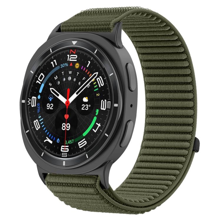 For Samsung Galaxy Watch8 / Watch8 Classic Woven Nylon Hook And Loop Fastener Metal Interface Watch Band