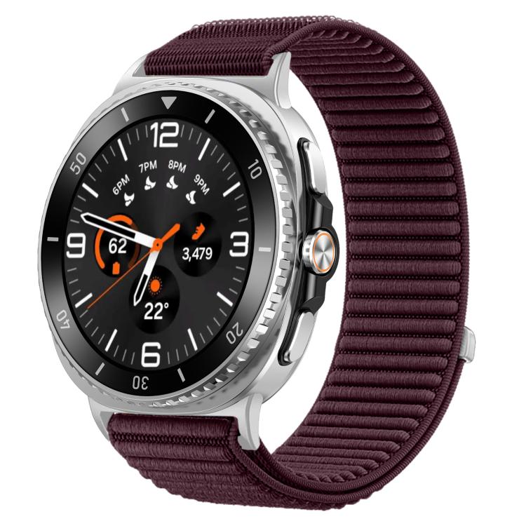 For Samsung Galaxy Watch8 / Watch8 Classic Woven Nylon Hook And Loop Fastener Metal Interface Watch Band