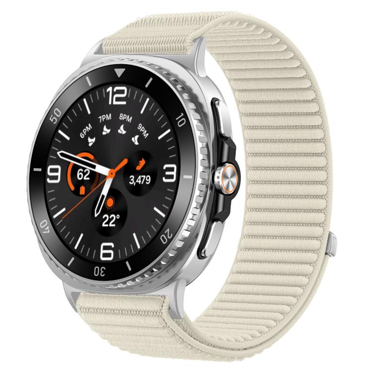For Samsung Galaxy Watch8 / Watch8 Classic Woven Nylon Hook And Loop Fastener Metal Interface Watch Band
