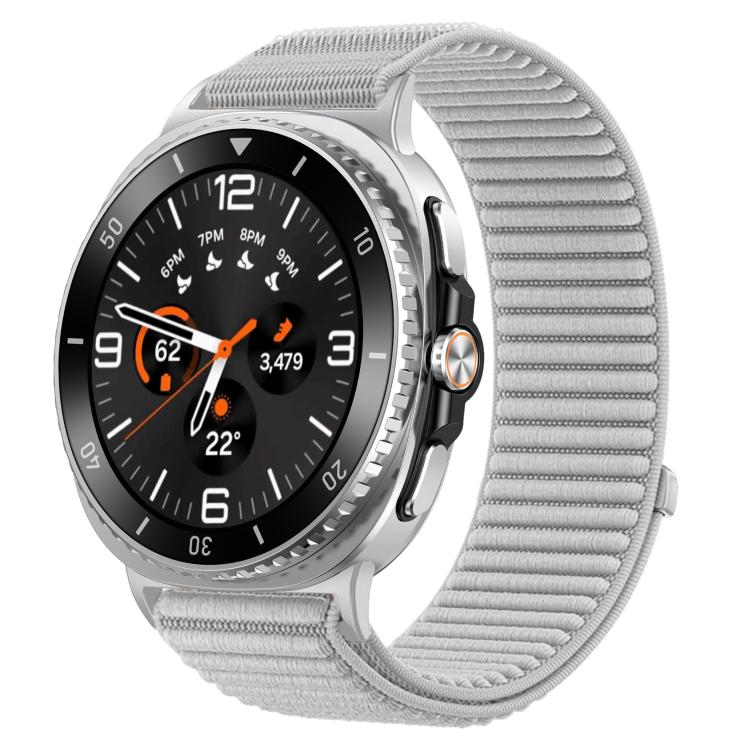 For Samsung Galaxy Watch8 / Watch8 Classic Woven Nylon Hook And Loop Fastener Metal Interface Watch Band