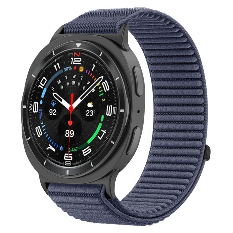 For Samsung Galaxy Watch8 / Watch8 Classic Woven Nylon Hook And Loop Fastener Metal Interface Watch Band
