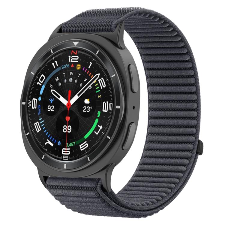 For Samsung Galaxy Watch8 / Watch8 Classic Woven Nylon Hook And Loop Fastener Metal Interface Watch Band