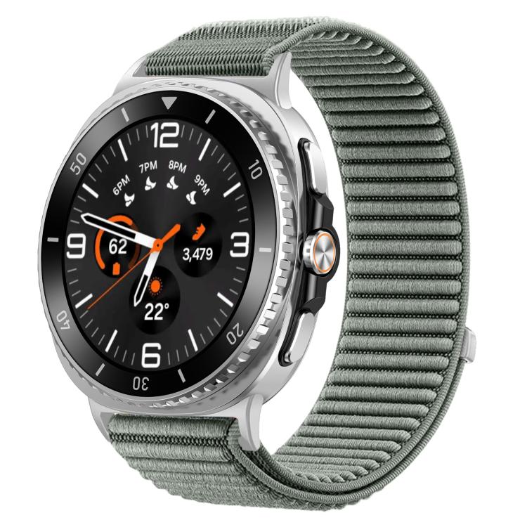 For Samsung Galaxy Watch8 / Watch8 Classic Woven Nylon Hook And Loop Fastener Metal Interface Watch Band