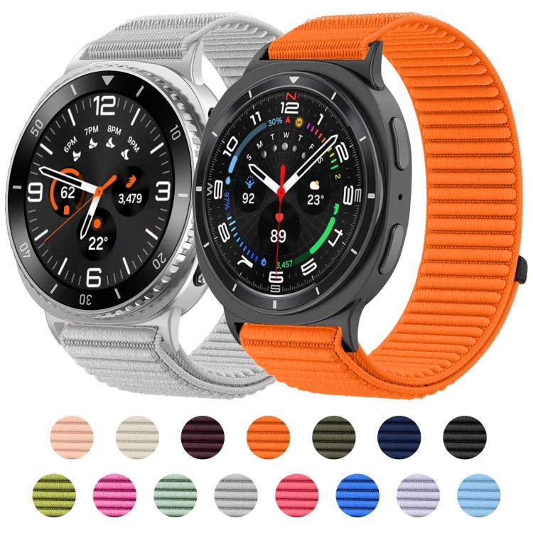 For Samsung Galaxy Watch8 / Watch8 Classic Woven Nylon Hook And Loop Fastener Metal Interface Watch Band