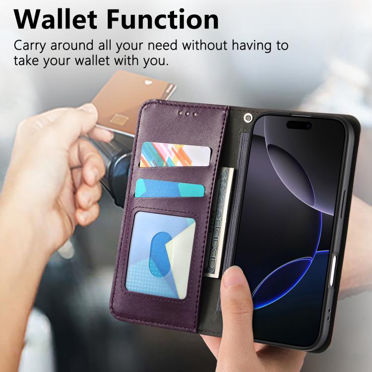 For iPhone 16 Elastic Wristband Magnetic Suction Leather Phone Case