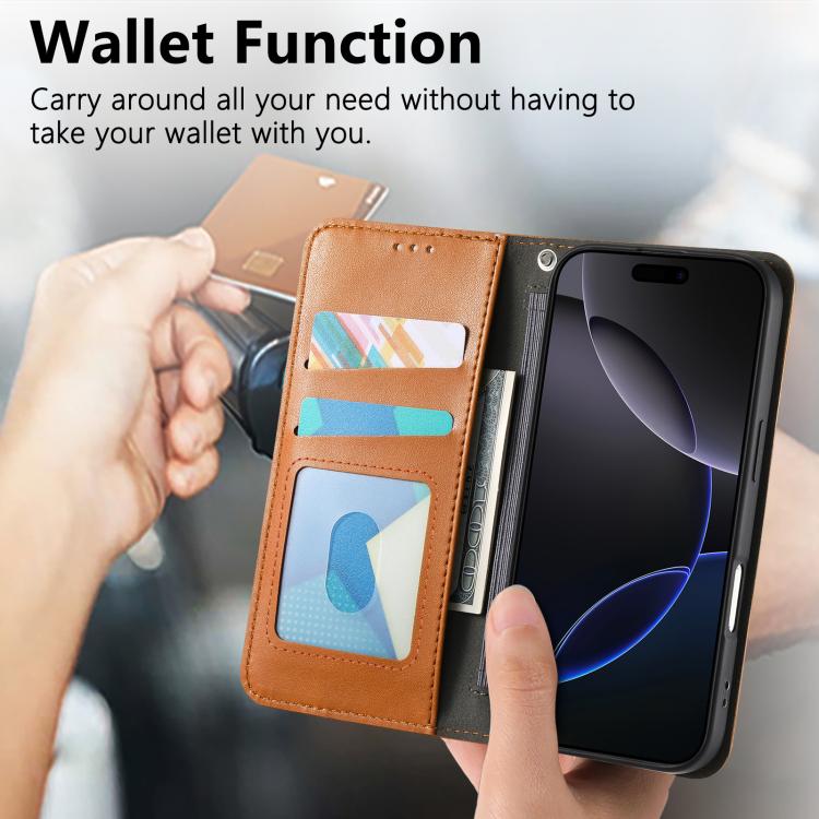 For iPhone 16 Plus Elastic Wristband Magnetic Suction Leather Phone Case