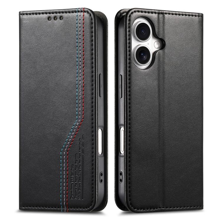 For iPhone 16 Plus Elastic Wristband Magnetic Suction Leather Phone Case