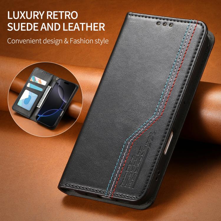 For iPhone 16 Plus Elastic Wristband Magnetic Suction Leather Phone Case
