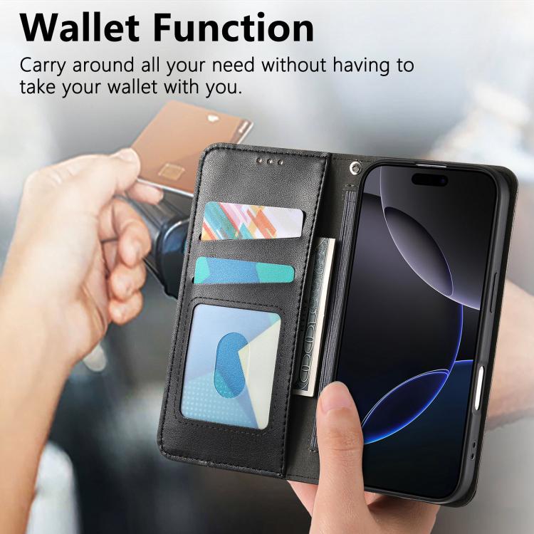 For iPhone 17 Elastic Wristband Magnetic Suction Leather Phone Case