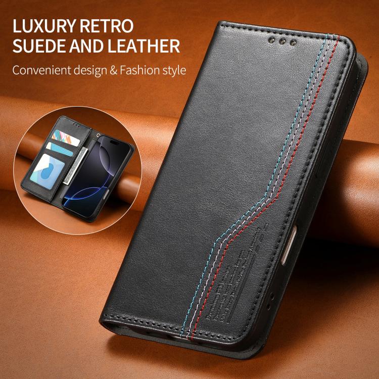 For iPhone 17 Elastic Wristband Magnetic Suction Leather Phone Case