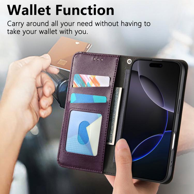 For iPhone 17 Elastic Wristband Magnetic Suction Leather Phone Case