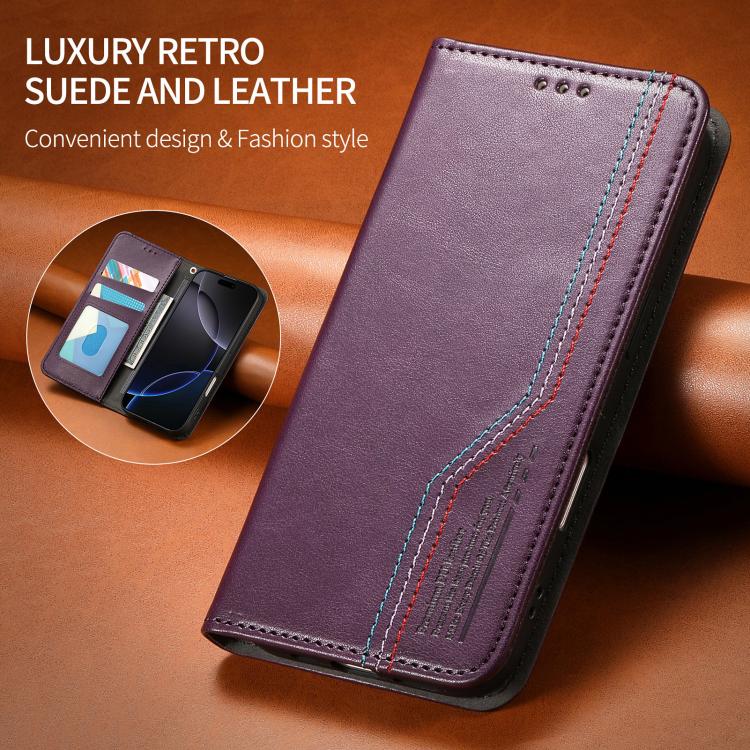 For iPhone 17 Elastic Wristband Magnetic Suction Leather Phone Case