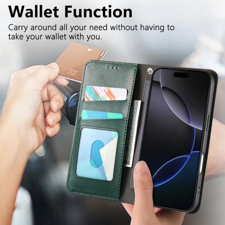 For iPhone 17 Elastic Wristband Magnetic Suction Leather Phone Case