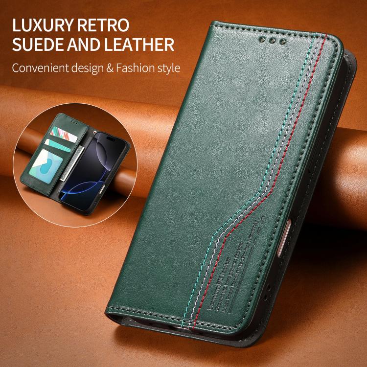 For iPhone 17 Elastic Wristband Magnetic Suction Leather Phone Case