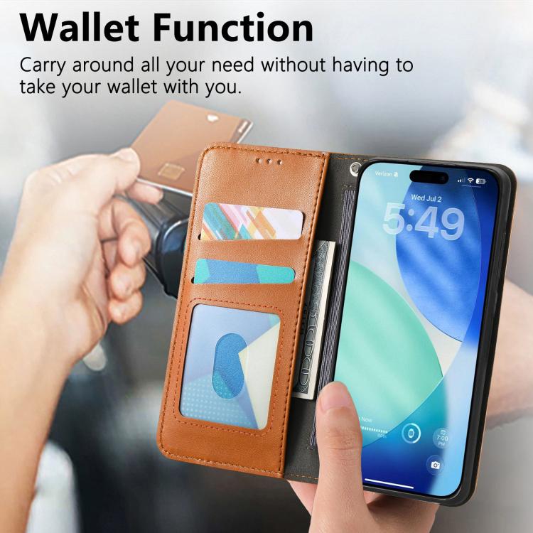 For iPhone Air Elastic Wristband Magnetic Suction Leather Phone Case