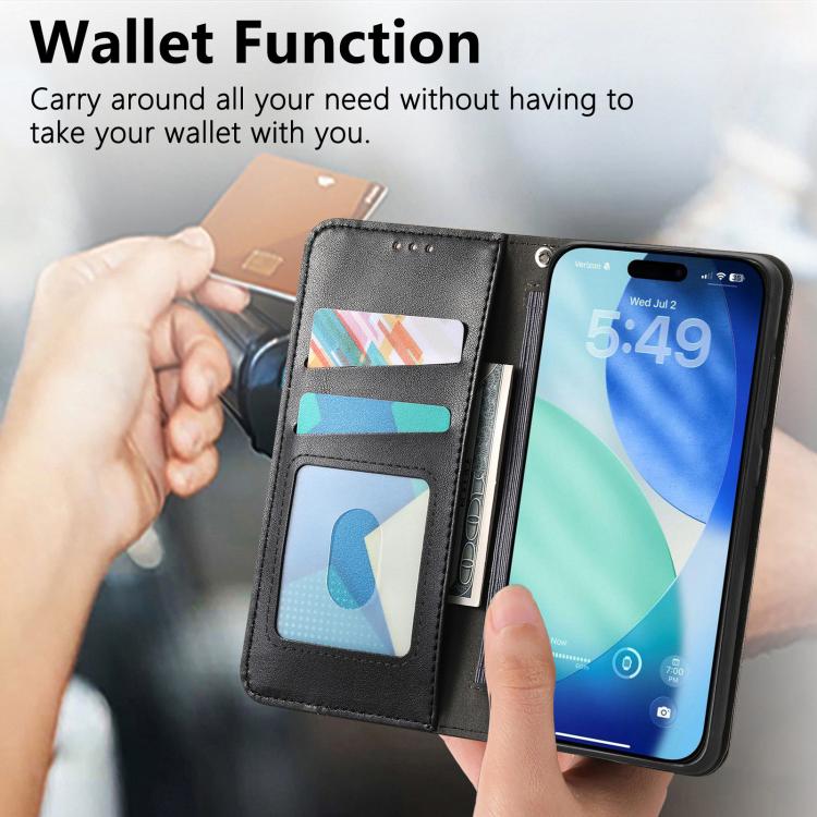 For iPhone Air Elastic Wristband Magnetic Suction Leather Phone Case