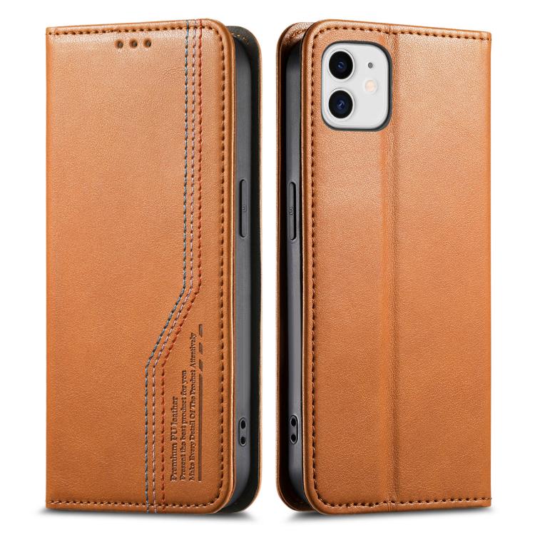 For iPhone 12 / 12 Pro Elastic Wristband Magnetic Suction Leather Phone Case