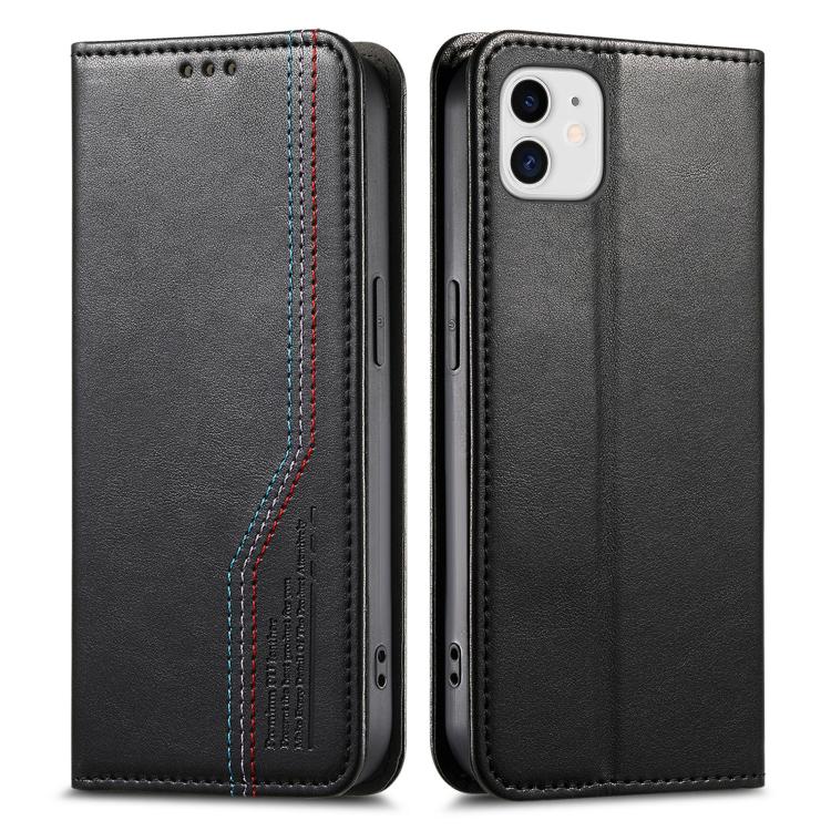 For iPhone 12 / 12 Pro Elastic Wristband Magnetic Suction Leather Phone Case