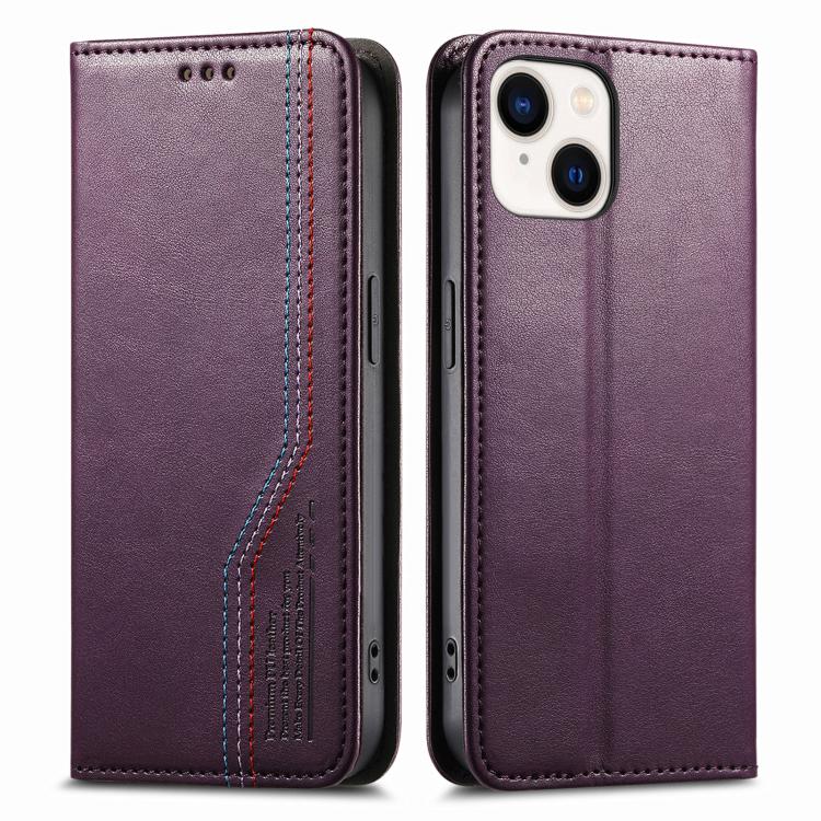 For iPhone 13 Elastic Wristband Magnetic Suction Leather Phone Case