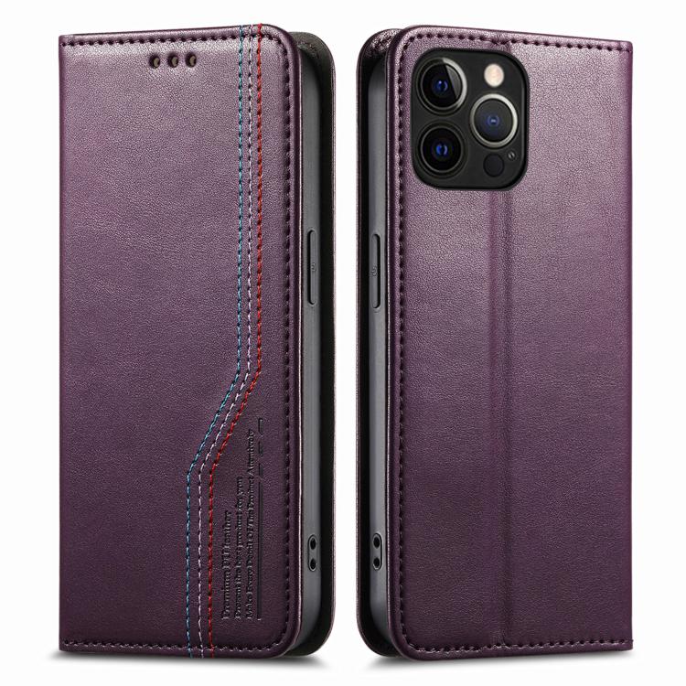 For iPhone 13 Pro Max Elastic Wristband Magnetic Suction Leather Phone Case