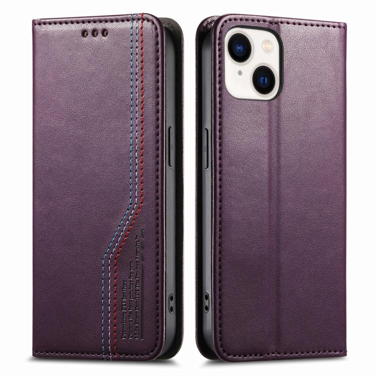 For iPhone 14 Elastic Wristband Magnetic Suction Leather Phone Case