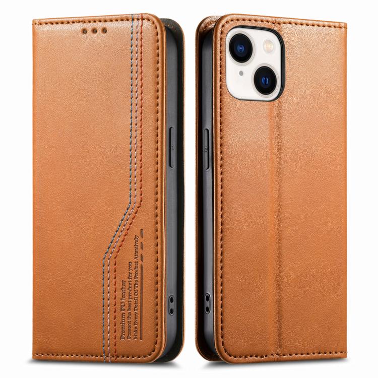 For iPhone 14 Plus Elastic Wristband Magnetic Suction Leather Phone Case