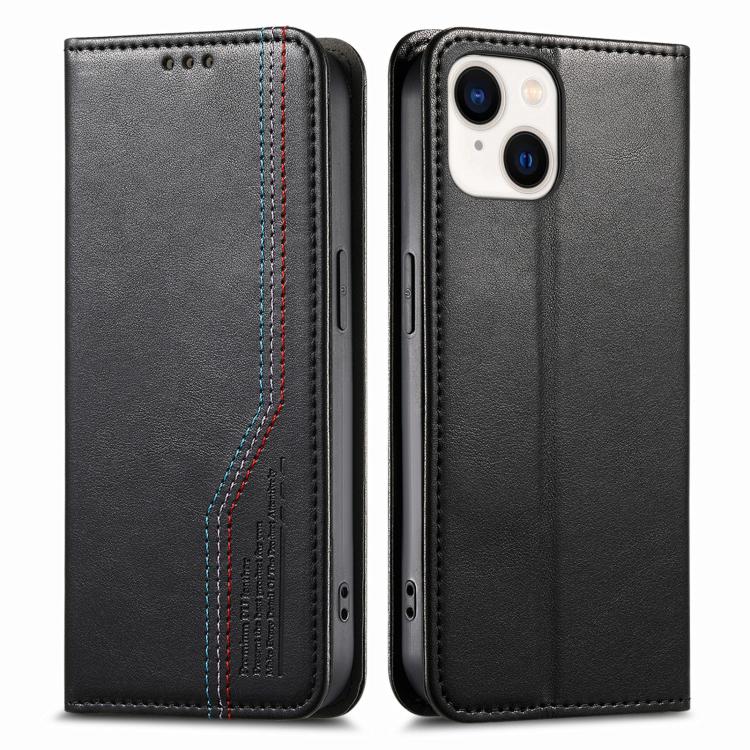 For iPhone 15 Elastic Wristband Magnetic Suction Leather Phone Case
