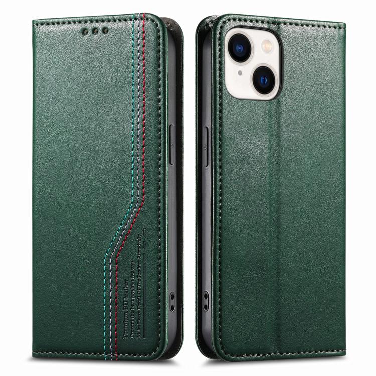 For iPhone 15 Plus Elastic Wristband Magnetic Suction Leather Phone Case
