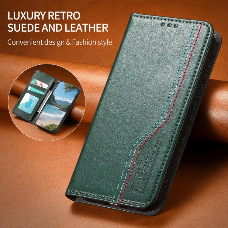 For iPhone 15 Plus Elastic Wristband Magnetic Suction Leather Phone Case