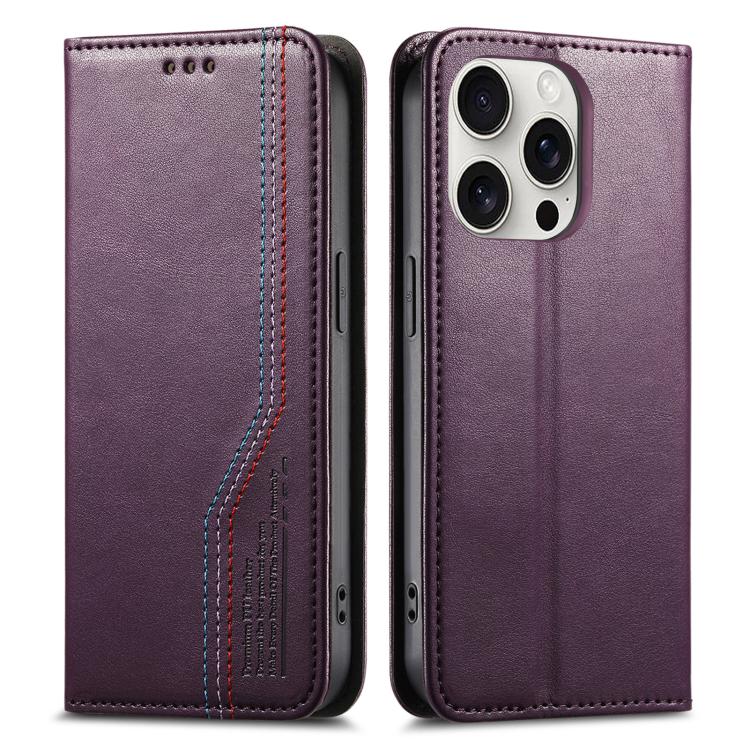 For iPhone 16 Pro Max Elastic Wristband Magnetic Suction Leather Phone Case