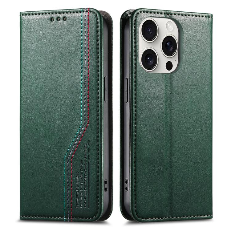 For iPhone 16 Pro Max Elastic Wristband Magnetic Suction Leather Phone Case