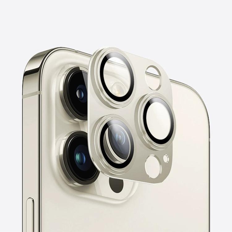 For iPhone 15 Pro Max Kalebol Precise Alignment Stepped Eagle Eye Metal Lens Film - Gold