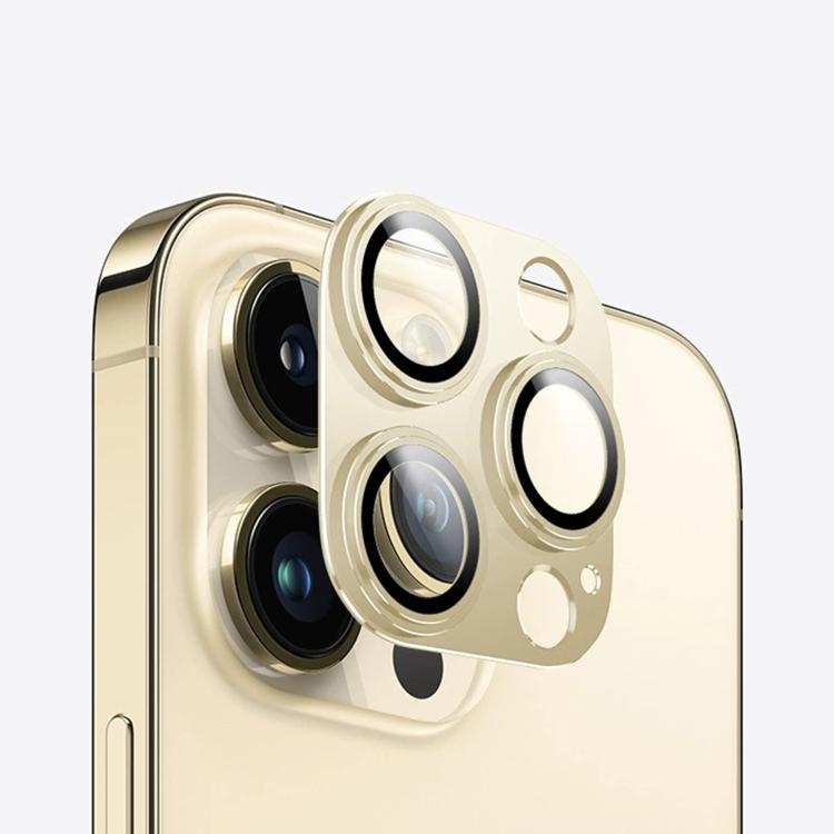 For iPhone 14 Pro Kalebol Precise Alignment Stepped Eagle Eye Metal Lens Film - Gold