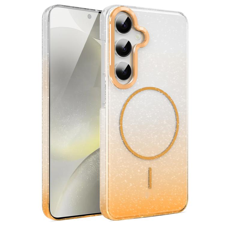 For Samsung Galaxy S24 5G Gold Diamond Glitter Gradient MagSafe Shockproof Phone Case