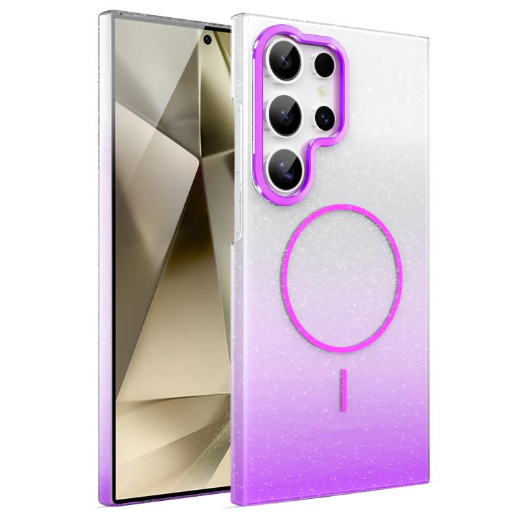 For Samsung Galaxy S24 Ultra 5G Gold Diamond Glitter Gradient MagSafe Shockproof Phone Case
