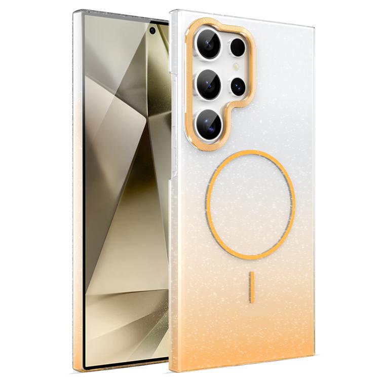 For Samsung Galaxy S24 Ultra 5G Gold Diamond Glitter Gradient MagSafe Shockproof Phone Case