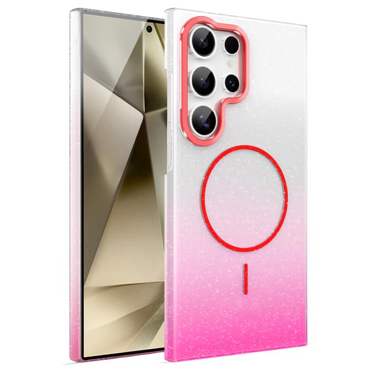 For Samsung Galaxy S24 Ultra 5G Gold Diamond Glitter Gradient MagSafe Shockproof Phone Case