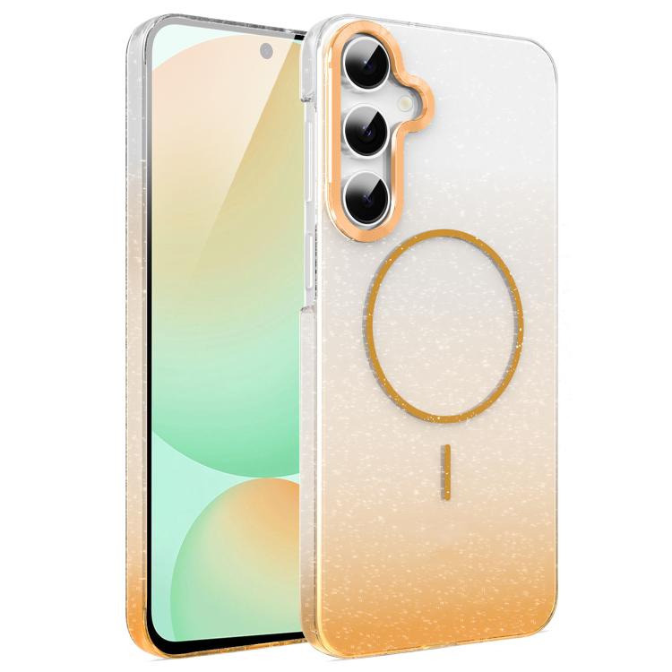 For Samsung Galaxy S24 FE 5G Gold Diamond Glitter Gradient MagSafe Shockproof Phone Case