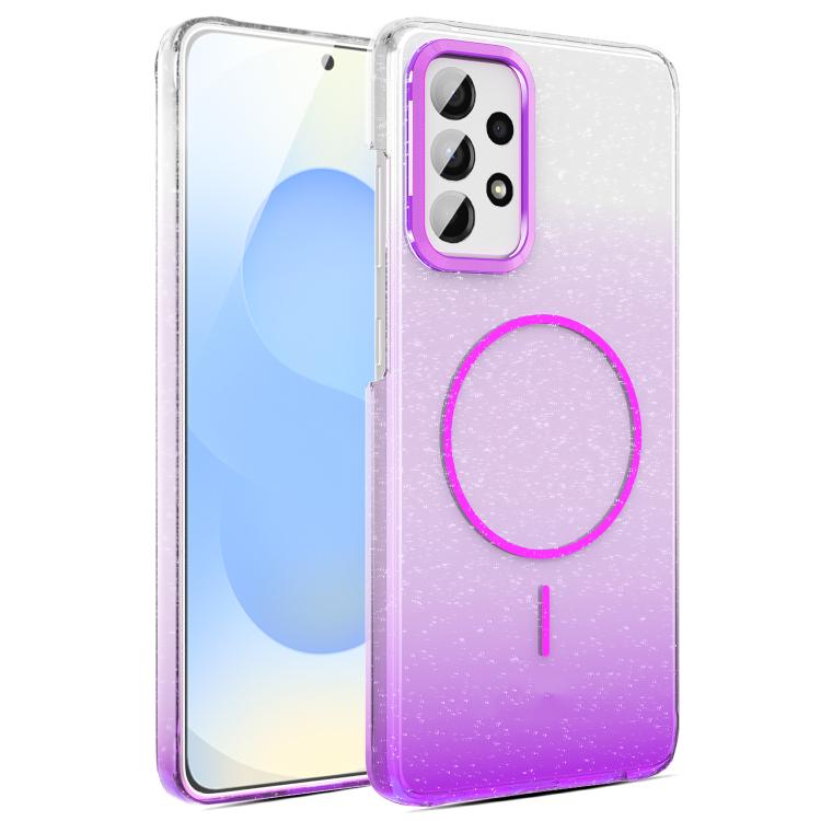 For Samsung Galaxy A52 5G Gold Diamond Glitter Gradient MagSafe Shockproof Phone Case