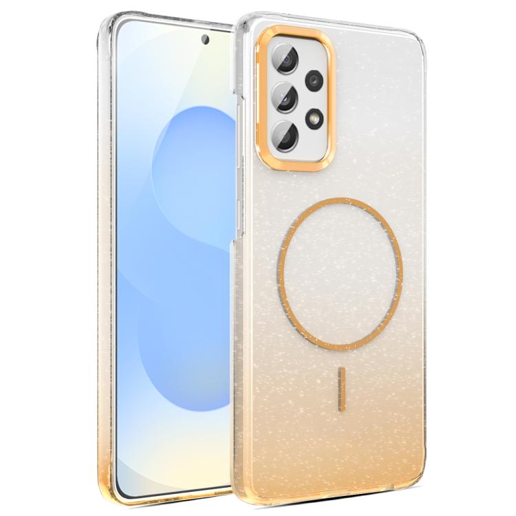 For Samsung Galaxy A52 5G Gold Diamond Glitter Gradient MagSafe Shockproof Phone Case