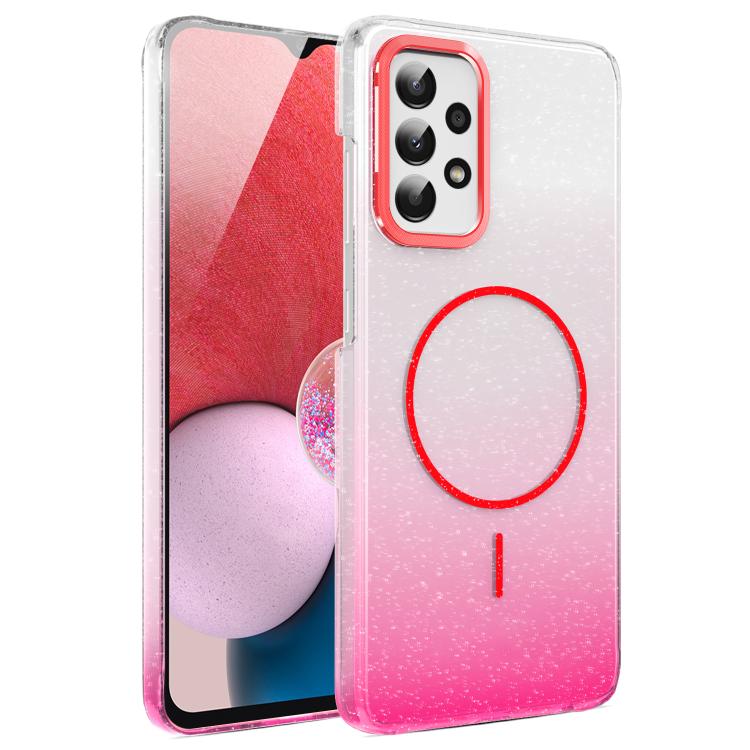 For Samsung Galaxy A13 4G Gold Diamond Glitter Gradient MagSafe Shockproof Phone Case