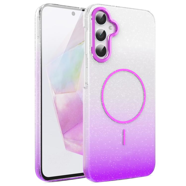 For Samsung Galaxy A34 5G Gold Diamond Glitter Gradient MagSafe Shockproof Phone Case