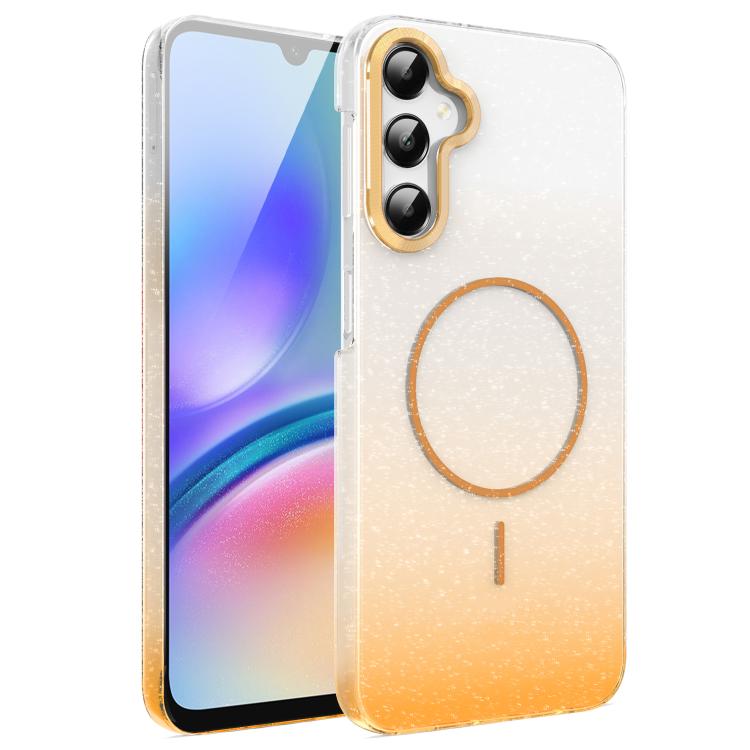 For Samsung Galaxy A05s Gold Diamond Glitter Gradient MagSafe Shockproof Phone Case