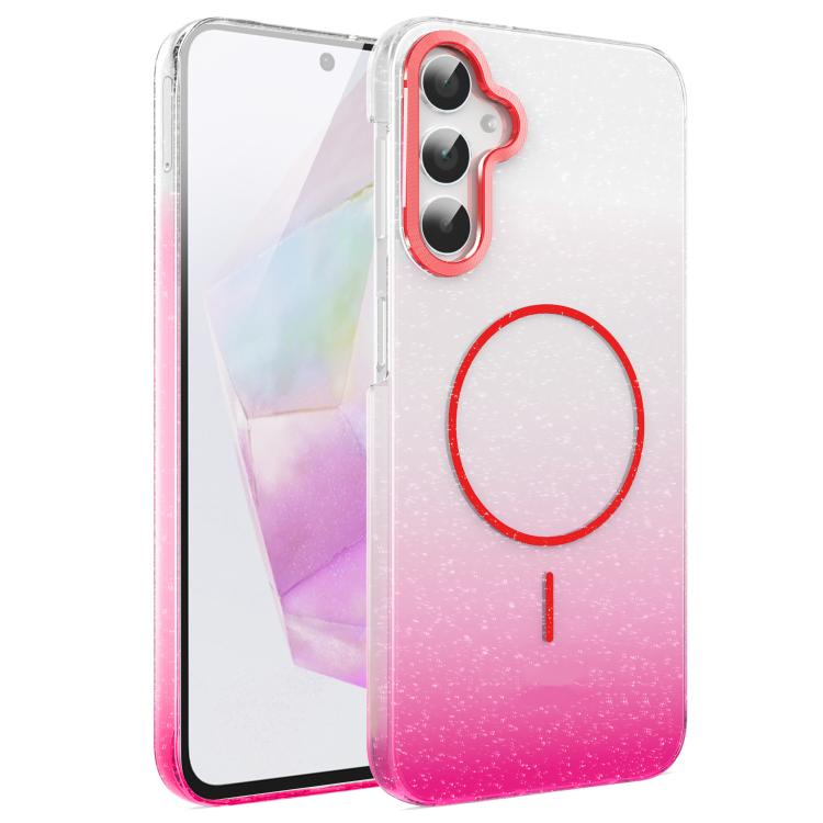 For Samsung Galaxy A35 5G Gold Diamond Glitter Gradient MagSafe Shockproof Phone Case
