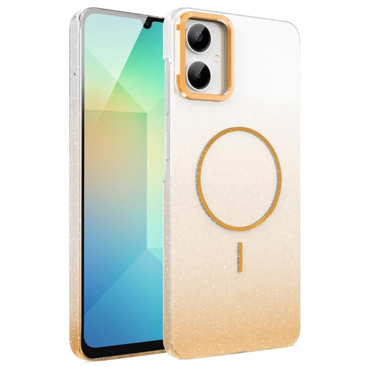 For Samsung Galaxy A06 4G Gold Diamond Glitter Gradient MagSafe Shockproof Phone Case