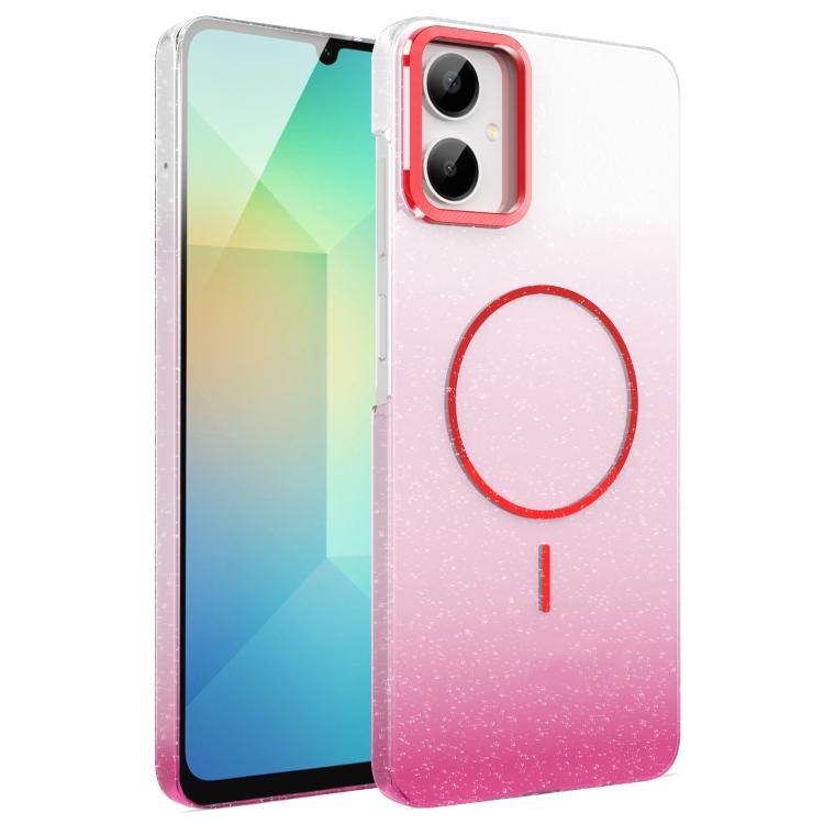 For Samsung Galaxy A06 4G Gold Diamond Glitter Gradient MagSafe Shockproof Phone Case