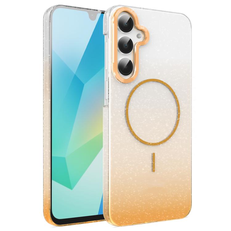 For Samsung Galaxy A16 5G Gold Diamond Glitter Gradient MagSafe Shockproof Phone Case