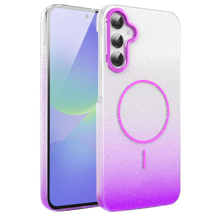 For Samsung Galaxy A36 5G Gold Diamond Glitter Gradient MagSafe Shockproof Phone Case